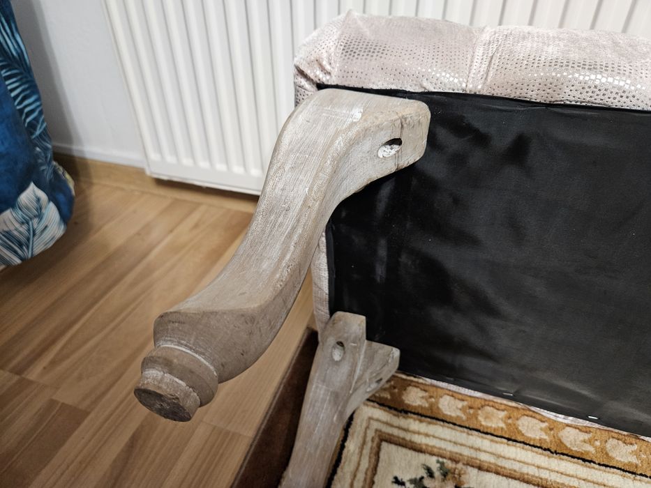 Ławka pikowana pudrowy róż