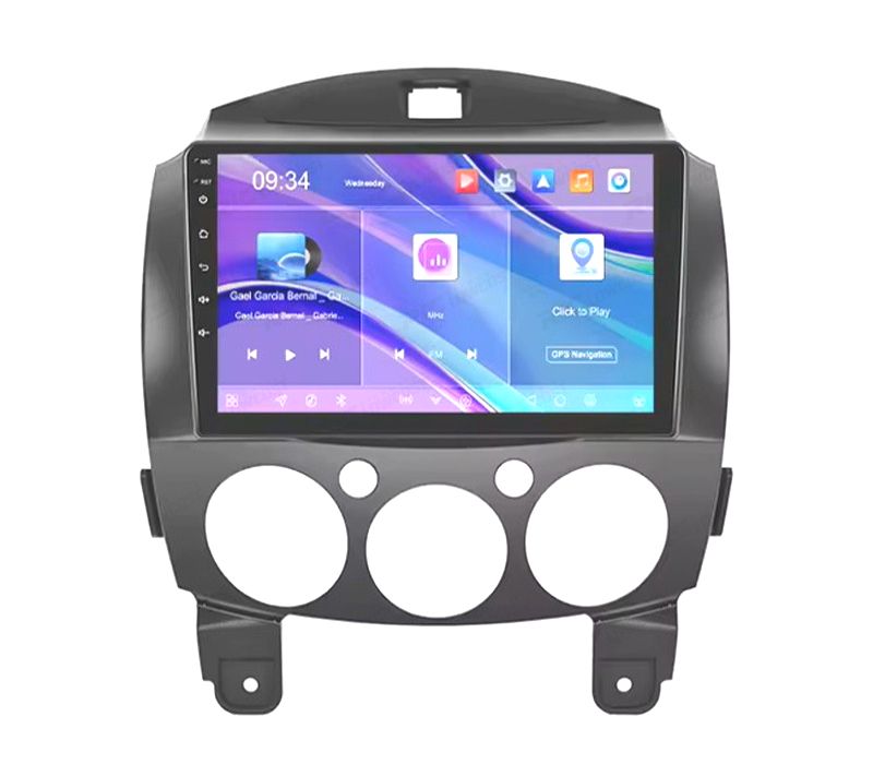 RÁDIO GPS 9'' ANDROID 13 MAZDA 2 07-14 2 DIN 4GB+64GB