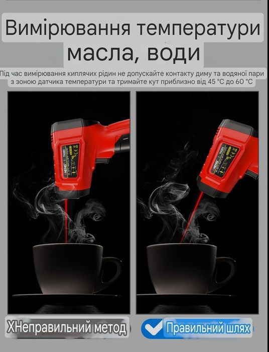 Пирометр инфракрасный ANENG TH203 Вимірювач температури -50+600°С. Про