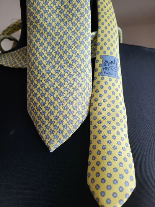 Hermés krawat jedwabny masełkowy