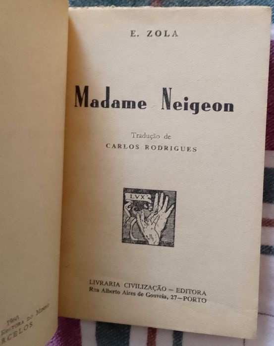 Madame Neigeon, Émile Zola