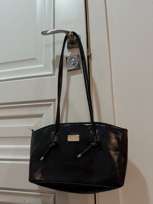 Чорна стильна сумка, еко шкіра