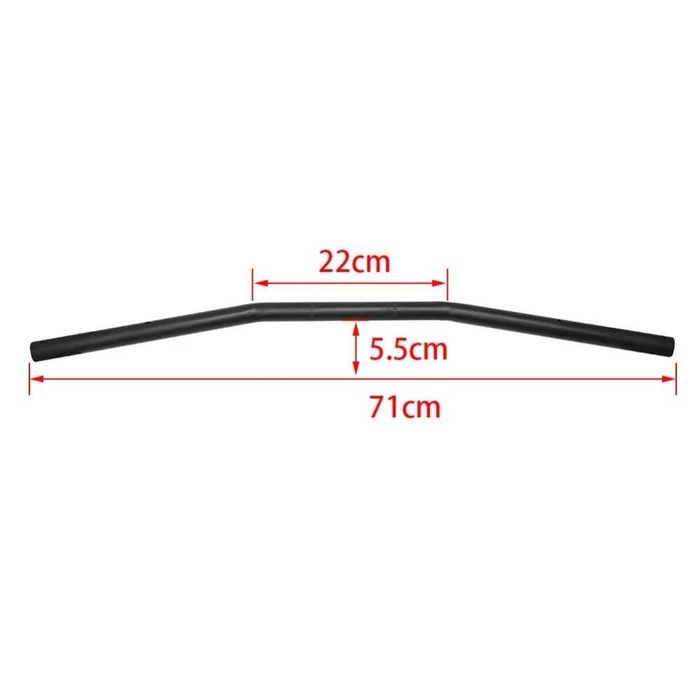 Guiador volante dobrado para trás 710 mm 25 mm