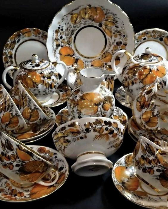 Сервиз золотая осень редкий 23предмета новий Антиквариат ссср ussr