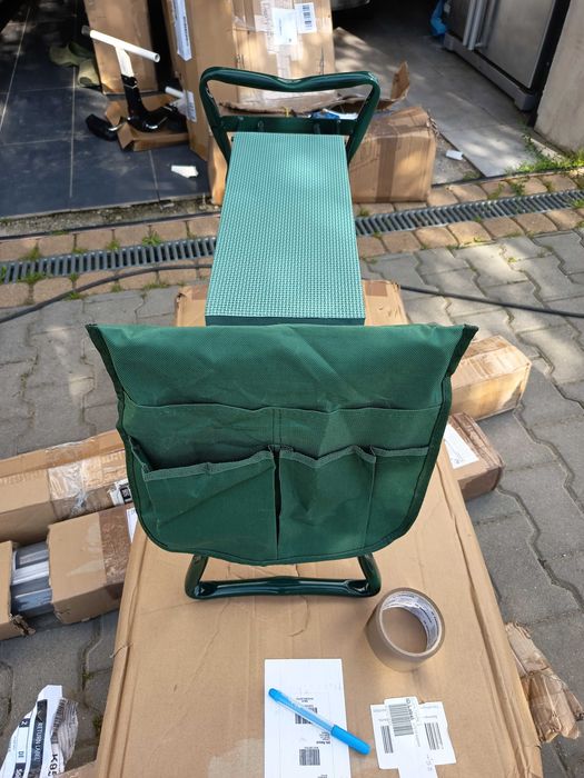 Przenośna ławka ogrodowa 2 w 1 z miękką podkładką piankową