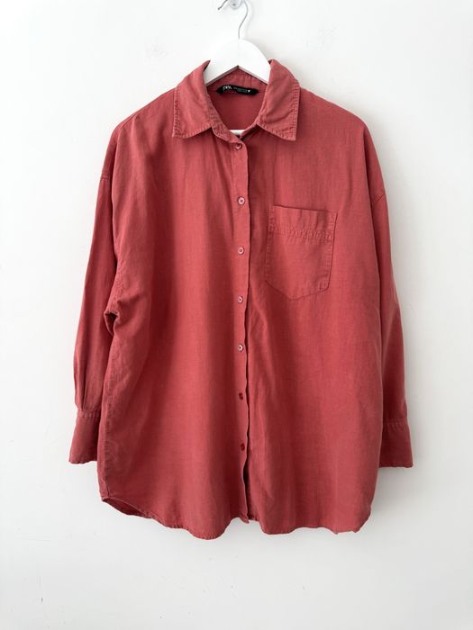 ZARA lniana koszula oversize