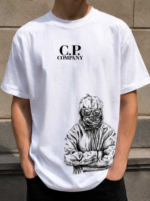 Футболка C.P. Company Goggle Graphic T-shirt біла - СП Компани