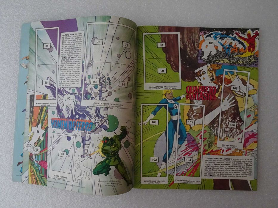 Caderneta de cromos Super-Heróis Marvel (tem 5 cromos) inclui posters