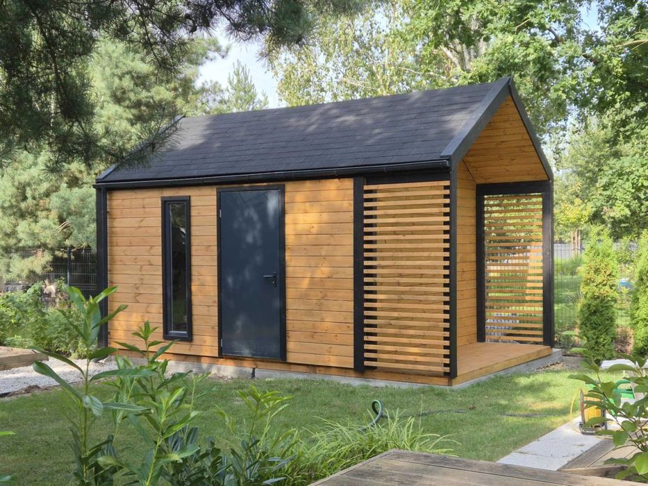 • • • • Domek narzędziowy • • • • BARTEK 3x4 m z drewutnią  DREWNOTRIK