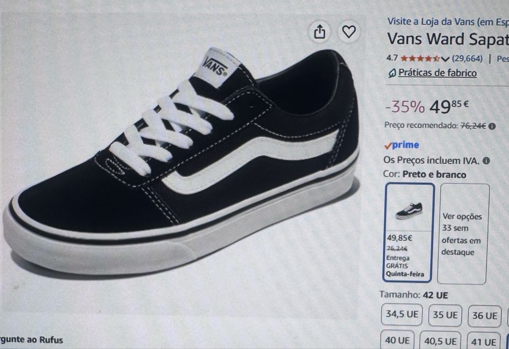 Sapatilhas tenis vans pretos n36,5