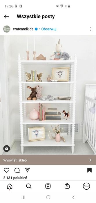 Elementy toczone do regałów, stolików