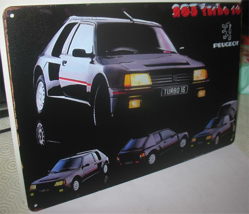 Placa Decorativa - Peugeot 205 Turbo 16