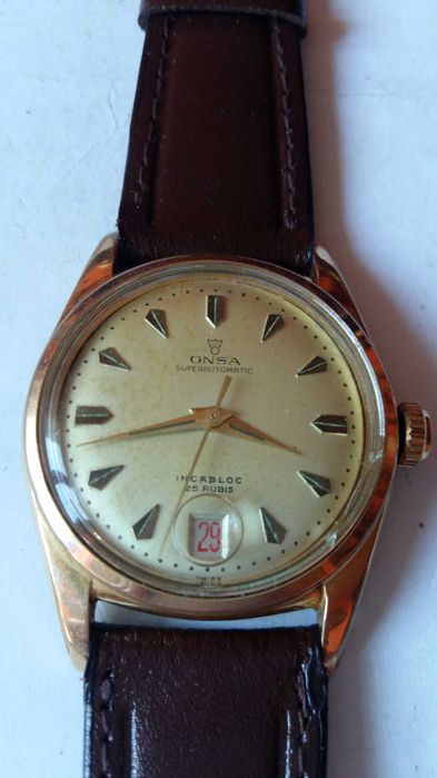 Zegarek ONSA SUPER AUTOMATIC 25 Rubis złoty Rarytas.