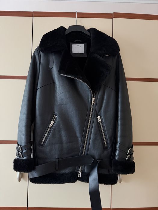 Дубленка натуральна Bazhane Бажане авіатор оверсайз розмір S подовжена