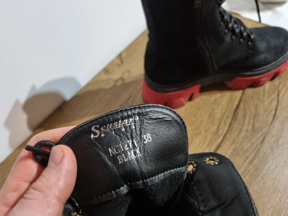 Buty glany damskie, kultowe workery, botki czarne 38