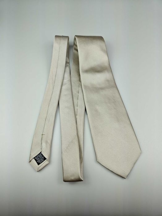 Hugo Boss Srebrny szary czarny jedwabny krawat gładki wrz39