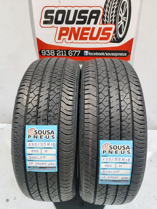 2 pneus semi novos 235-55R18 Dunlop - Oferta da Entrega