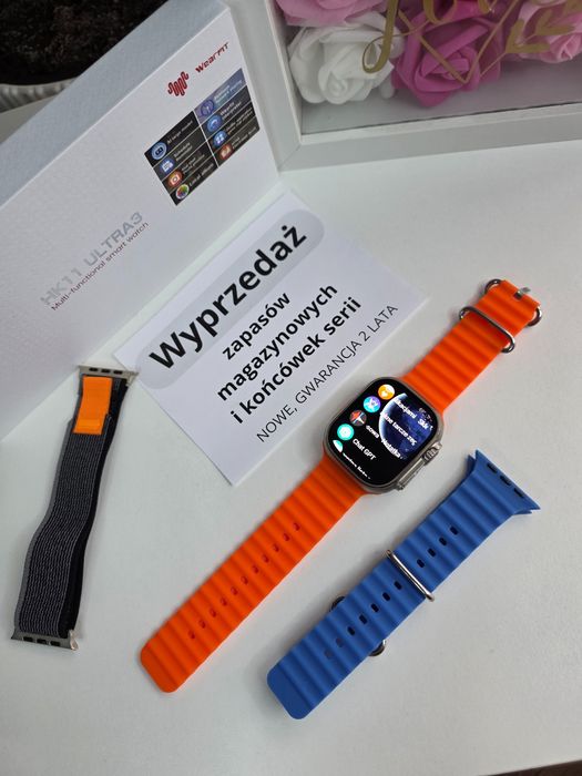 Smartwatch HK Ultra3 – nowość 2025, AMOLED 2,12”, 2 paski, nowy