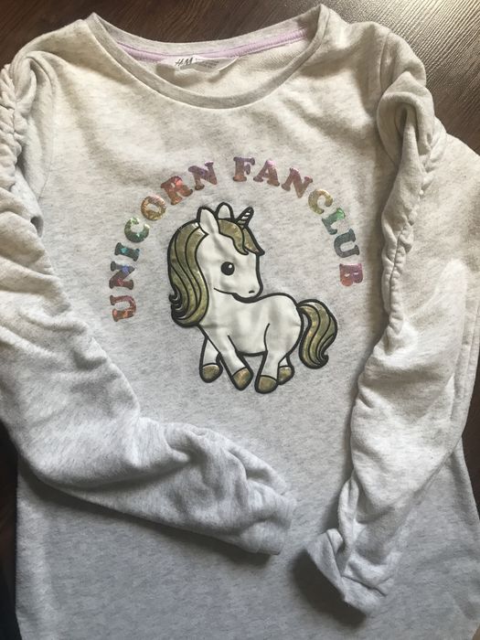 Sukienka, tunika dresowa Unicorn H&M 6-8 lat, 122/128