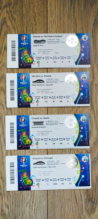 zestaw 6 biletów UEFA Euro 2016 Euro U21 PZPN