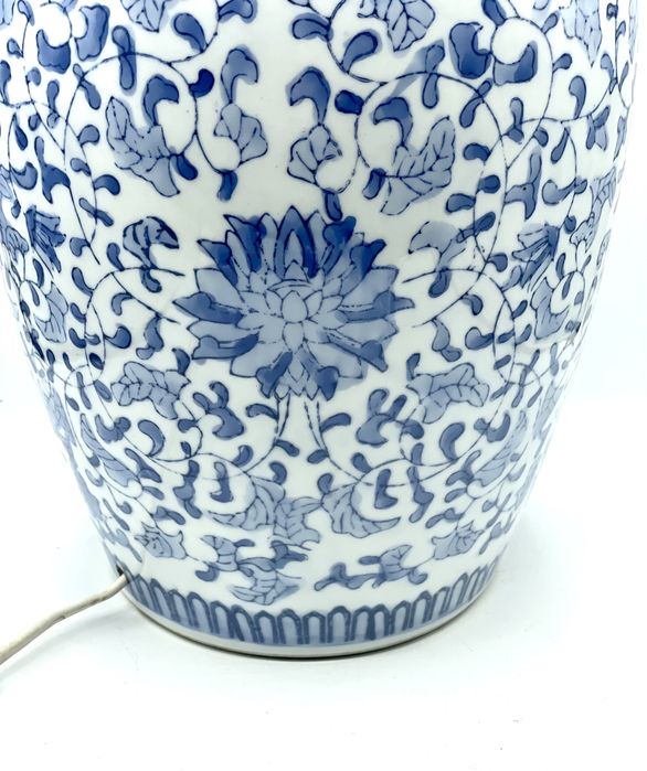 Grandioso candeeiro em ceramica chinêsa flôr lótus, sec 19