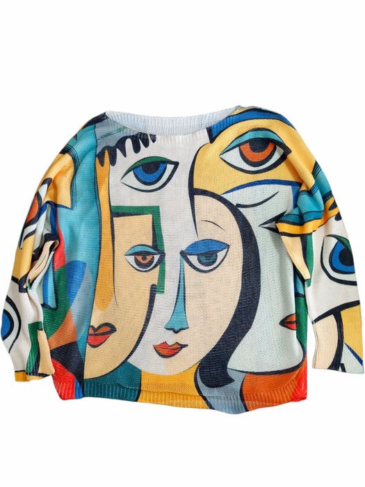 Sweter bluzka Picasso oversize Crop M L