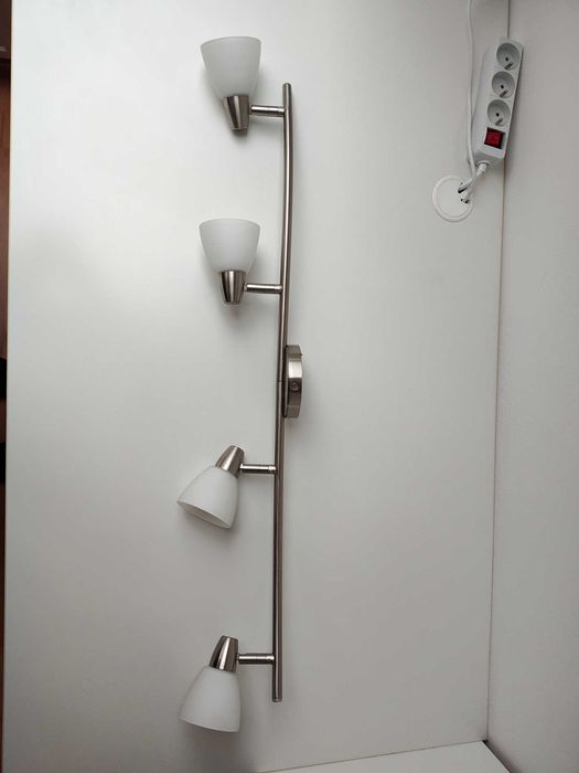 Lampa sufitowa, metalowa, długość, ok 85 cm, 4 punkty, stan idealny