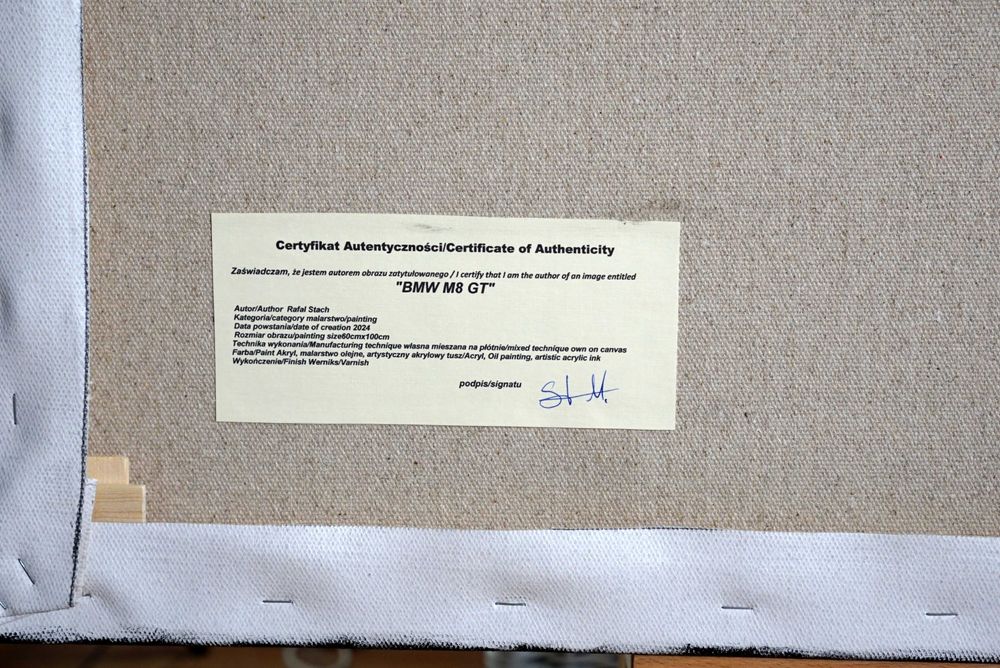 Duży obraz akrylowy oryginalny pojedynczy samochód BMW M  sportowy