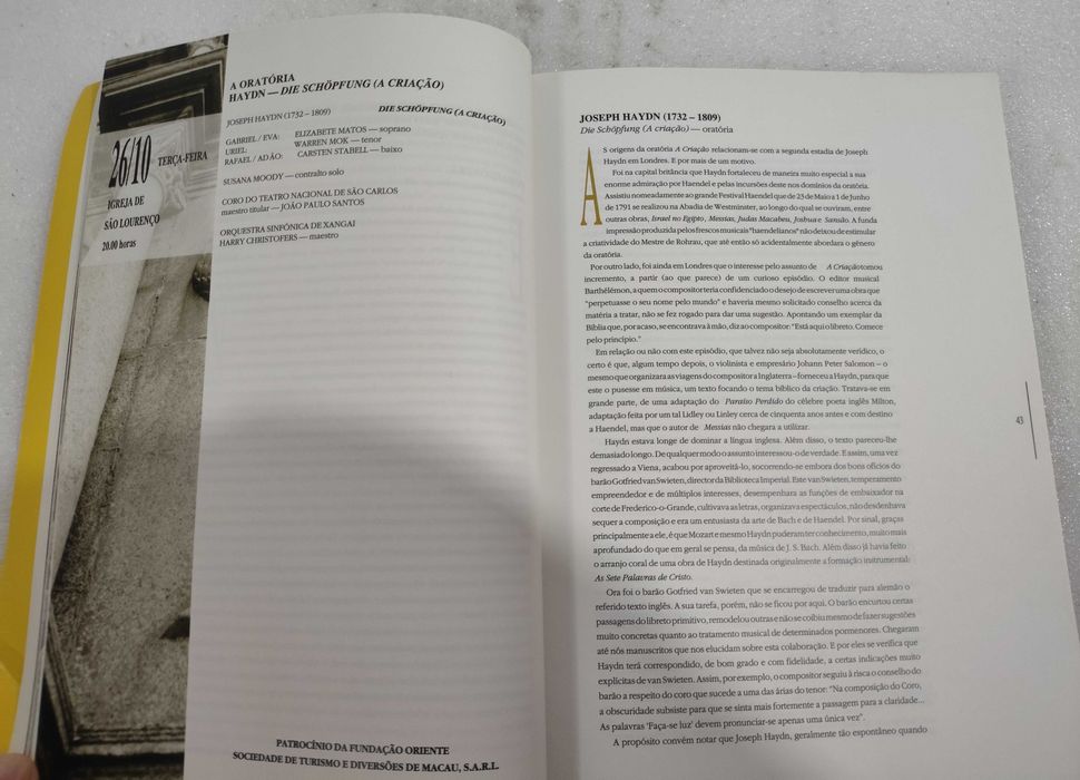 Programa Festival Internacional de Música Macau 1993