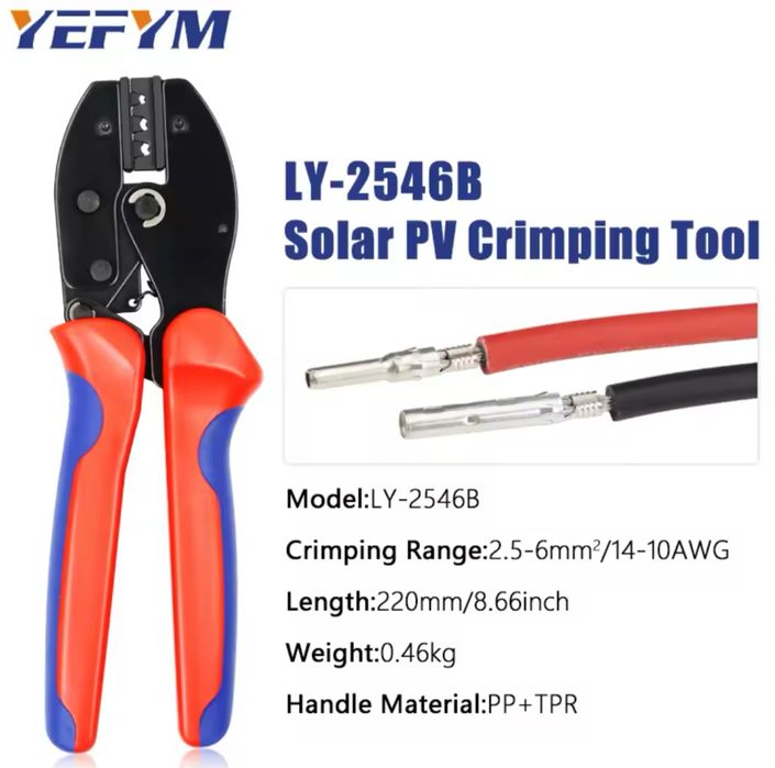 Щипцы для обжима солнечных кабелей LY-2546B MC4 2,5-6,0 мм2