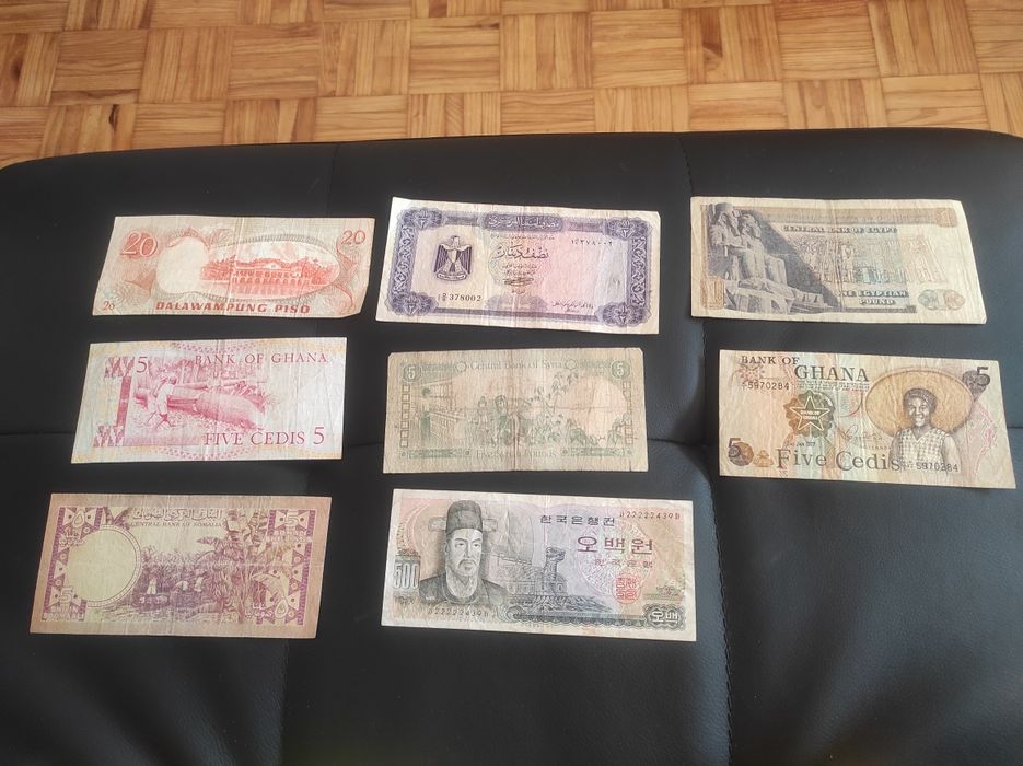 Vendo notas de coleção de vários países