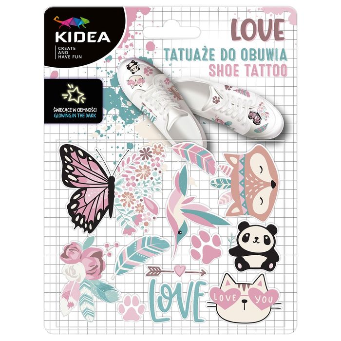 Tatuaże Do Obuwia Świecące W Ciemności Love Kidea Derform Nowa Nieużywana