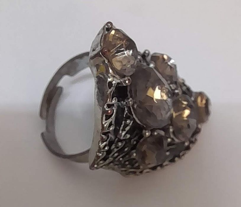 Anel vintage de Quartzo Esfumaçado