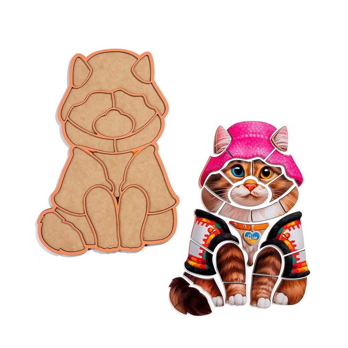 Drewniane puzzle konturowe «Kot»