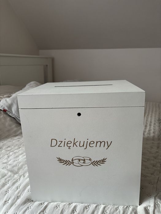 Pudełko na koperty ślubne / kartki weselne – białe