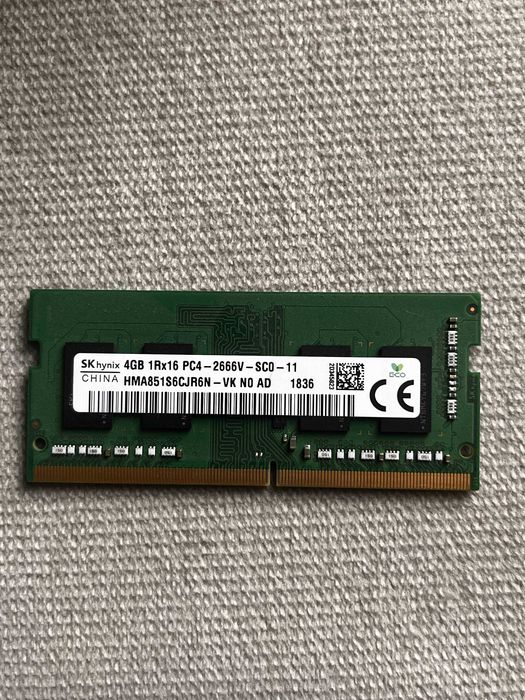 ddr4 hynix 4gb 1rx16 pc4-2666v-sc0-11 в наявності 2 планки