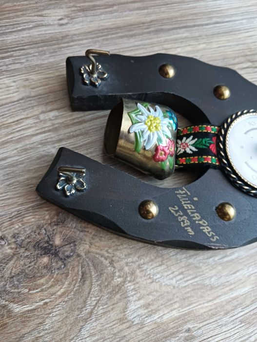 Vintage termometr ścienny podkowa FLUELAPASS Alpy