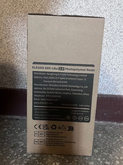 ELEGOO ABS-Like 2.0 Photopolymer Resin SZARA 2KG KRÓTKI TERMIN!