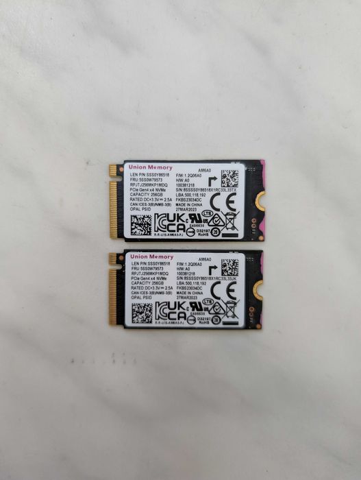 SSD 256GB M.2 NVMe PCie gen 4 2242 Samsung WD Micron UM