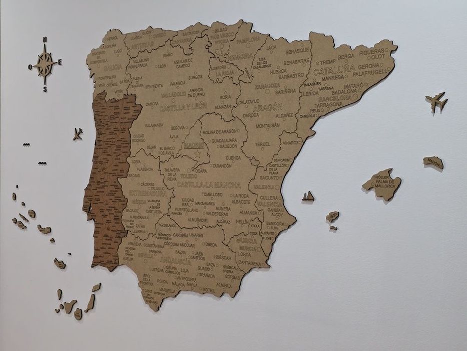 Mapa Península Ibérica Laser