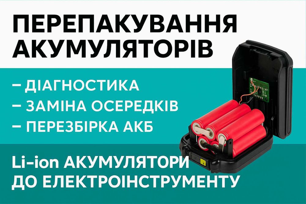 Перепакування Li-ion акумуляторів для електроінструменту в Франківську