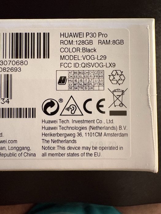 Huawei P30 Pro 128GB Preto – NOVO, SELADO, caixa por abrir – Com Google