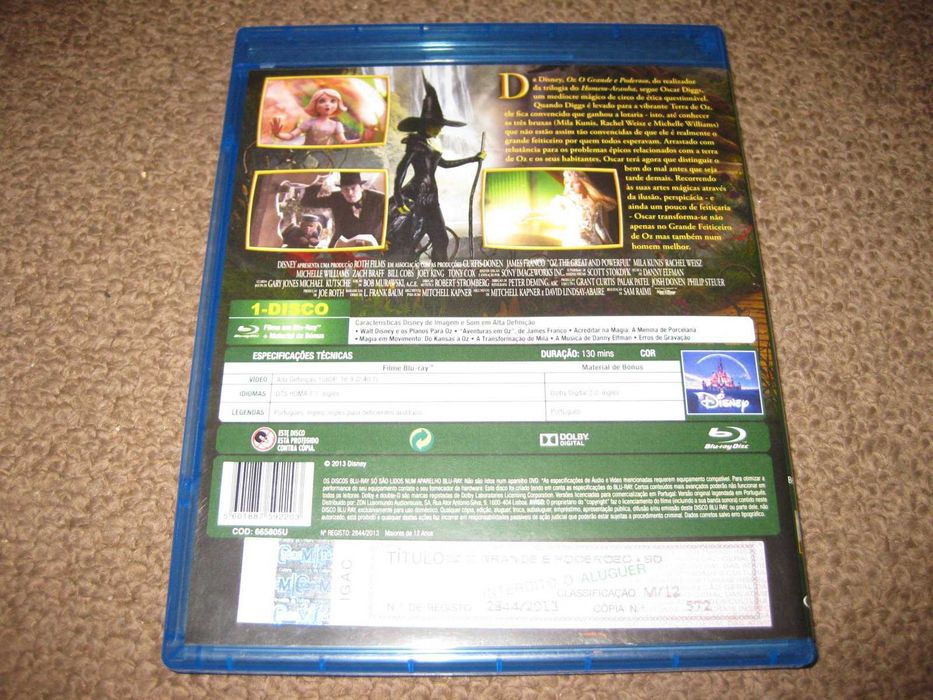 Blu-Ray "Oz: O Grande e Poderoso" com James Franco