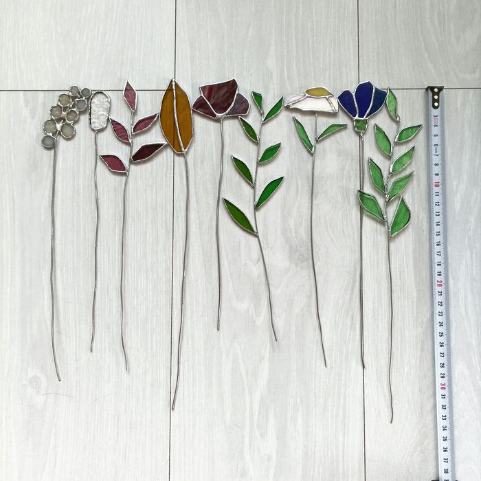 Bukiet kwiatów polnych witraż szkło