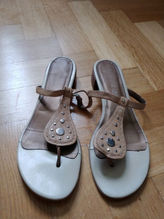 Eleganckie buty klapki japonki Caravelle - roz. 38/39 skórzane WAWA