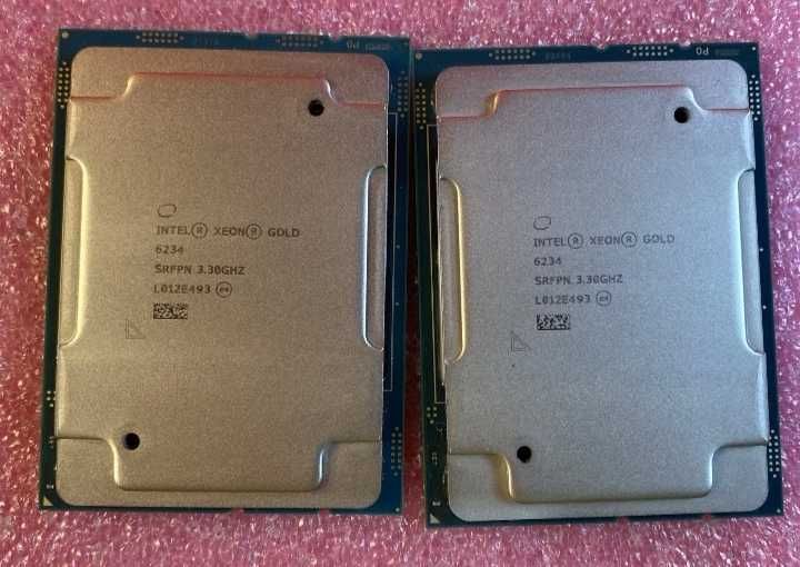 Процесори Intel Xeon Gold 6234 3.3GHz 8-ядер LGA3647 пара 2шт. сервер SRFPN