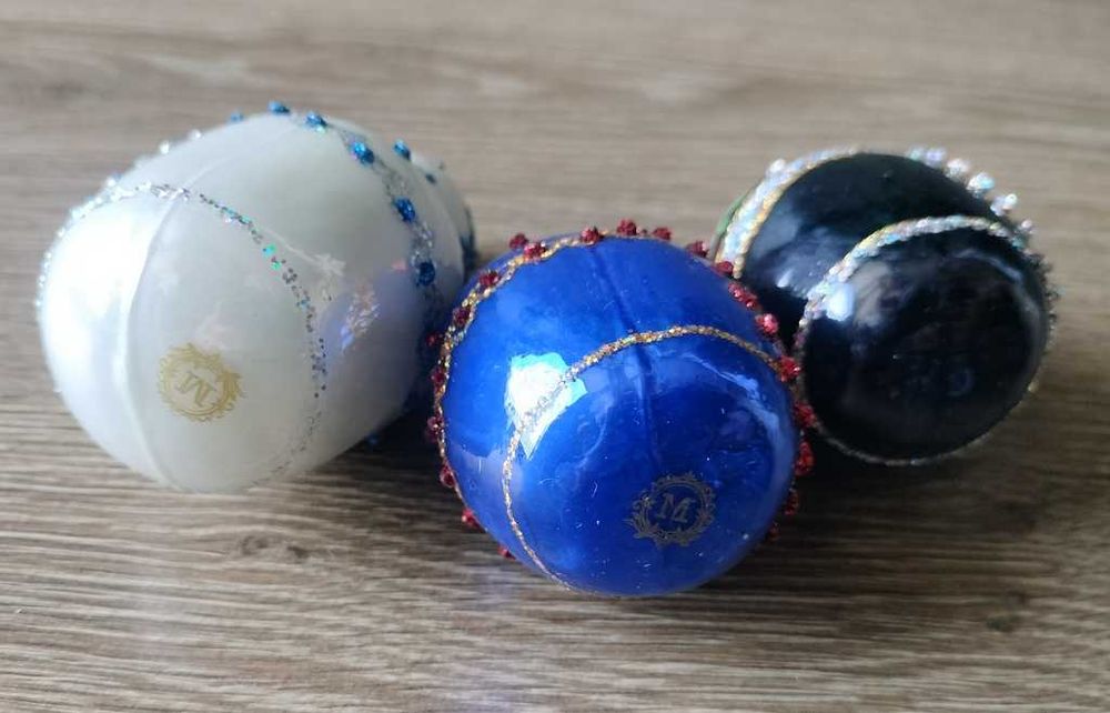 Trzy bombki matrioszki ludowe ręcznie wykonane