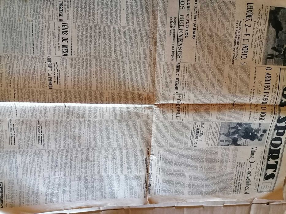 Jornal OS SPORTS 1940 Portugal x França c/PEYROTEO e ESPÍRITO SANTO
