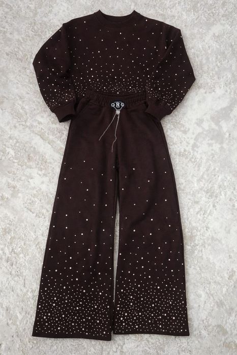 Костюм весняний для дівчинки з стразами 134,140,146,152,164