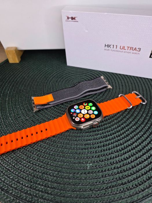 Smartwatch męski HK Ultra3 , AMOLED 2,12” • 2 paski • NOWY
